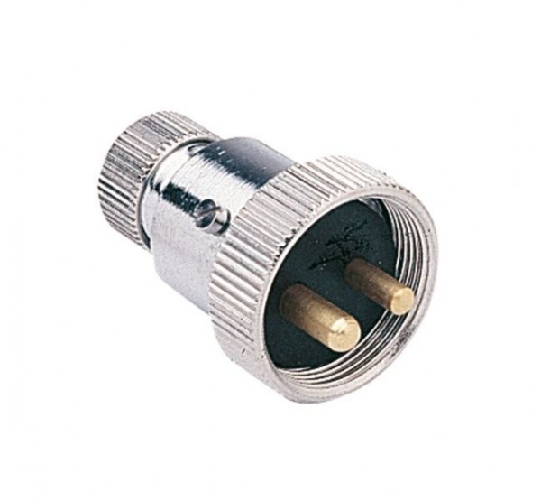 Stecker 3-polig 3 A Messing verchromt